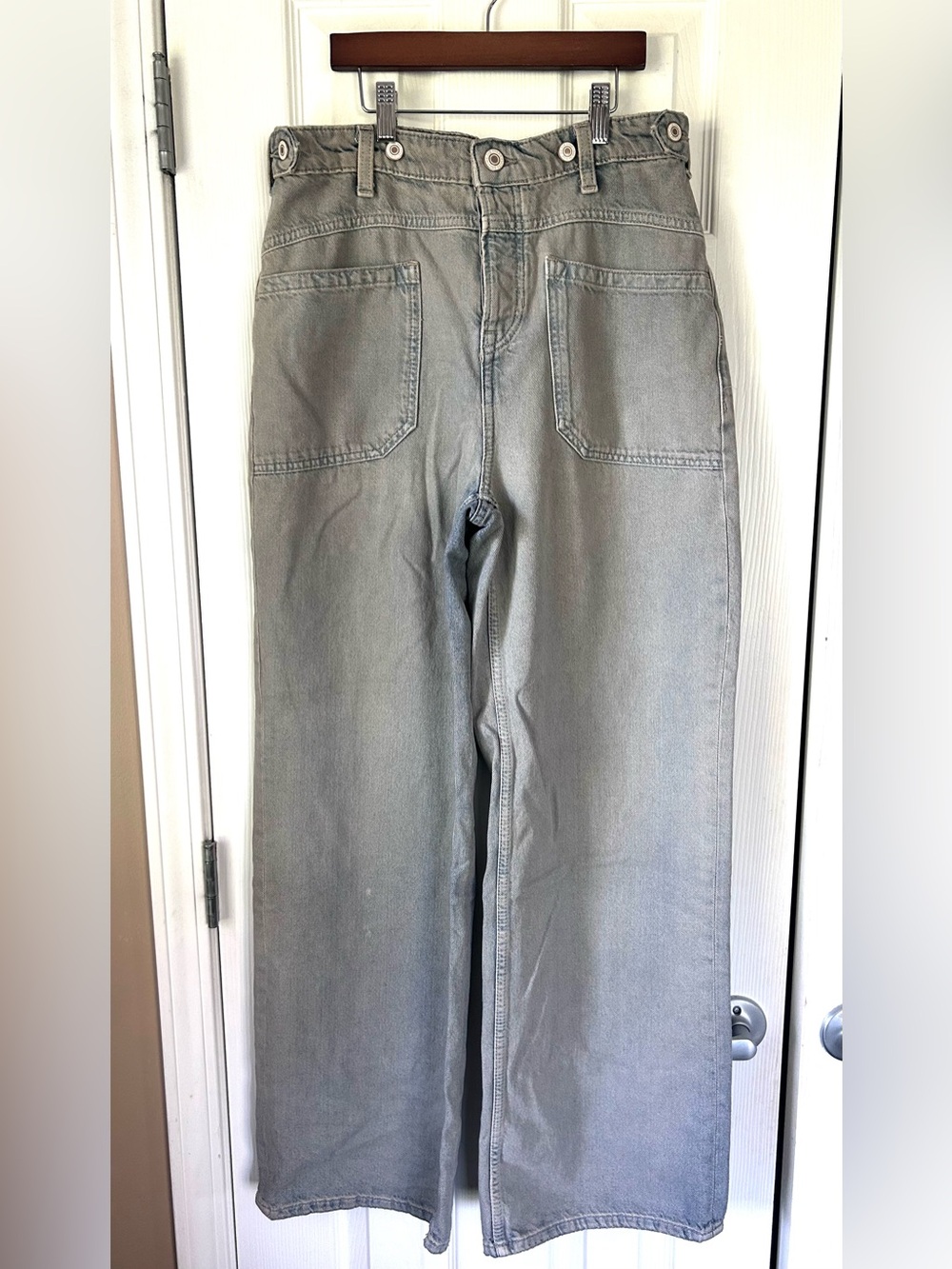 Free People We The Free Utility Wide Leg Jeans Size 28